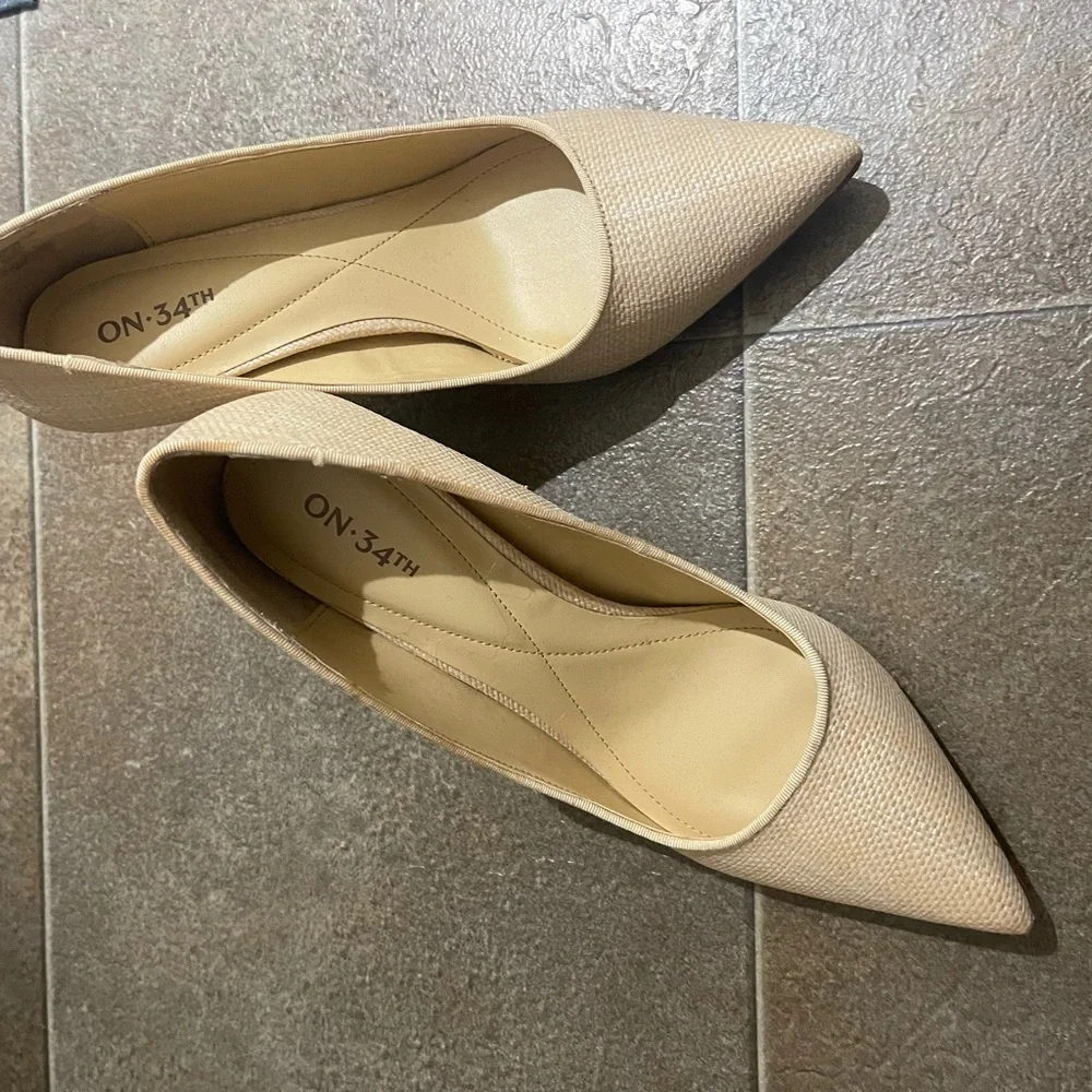 ON 34th Beige Pointed Toe Heels - Picture 6 of 6